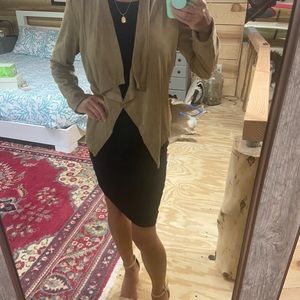 Tan suede hi/low jacket sz XS
